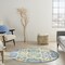 Homeroots 4 ft. Round Ivory & Blue Indoor & Outdoor Area Rug 385018 - alternate 10